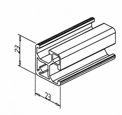 20.1116/0 Profilé aluminium 23x23 rainure 8mm