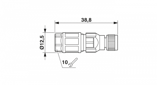 1441079 CONNECTEUR M8 FEMELLE DROIT 4P (0.25mm²-0.5mm²)