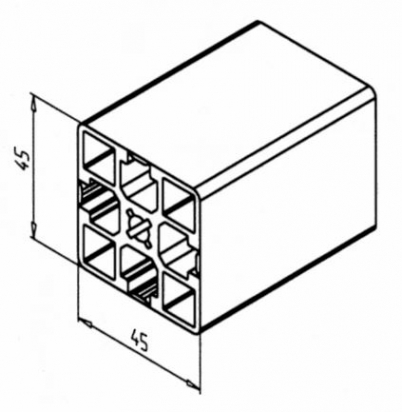 20.1028/0 Profilé aluminium 45x45 G rainure 8mm