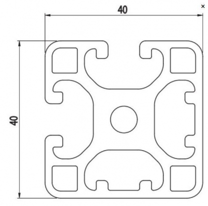 40x40 2 FACES FERMÉES Profilé aluminium 40x40 rainure 8mm 2 FACES FERMÉES
