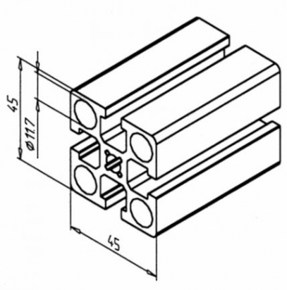 20.1006/0 Profilé aluminium 45x45 rainure 8mm