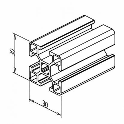 20.1068/0 Profilé aluminium 30x30 rainure 8mm