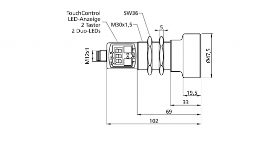 MIC+340/D/TC CAPTEUR À ULTRASONS M30 PORTÉE 3.4m