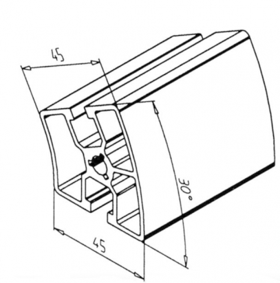 20.1094/0 Profilé aluminium 45R30°