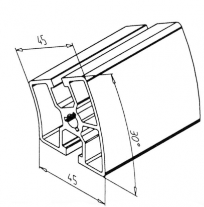 20.1094/0 Profilé aluminium 45R30°