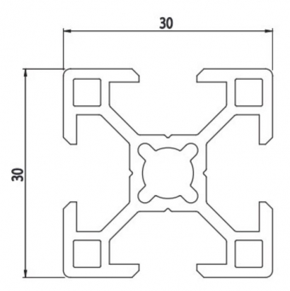 30x30 Profilé aluminium 30x30 rainure 6mm