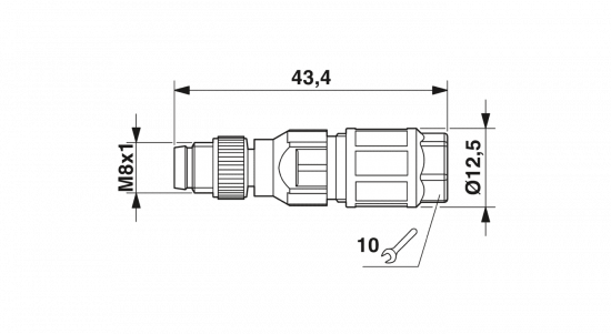 1441011 CONNECTEUR M8 MÂLE DROIT 4P (0.08mm²-0.25mm²)