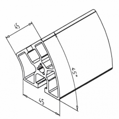 20.1095/0 Profilé aluminium 45R45°