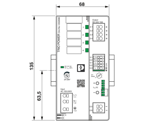 1252696 ALIMENTATION 24VDC 10A Série TRIO3 Monophasé