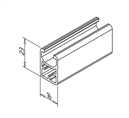 20.1115/0 Profilé aluminium 23x16 rainure 8mm