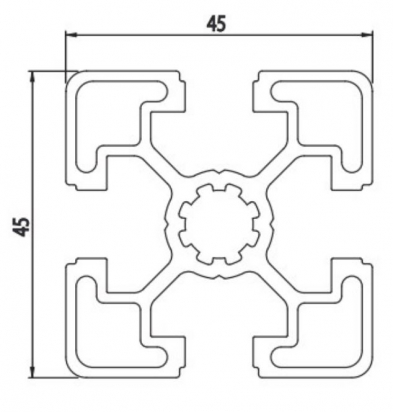 45x45 Profilé aluminium 45x45 rainure 10mm