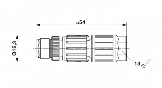 1641691 CONNECTEUR M12 MÂLE DROIT 4P (0.14mm²-0.34mm²)