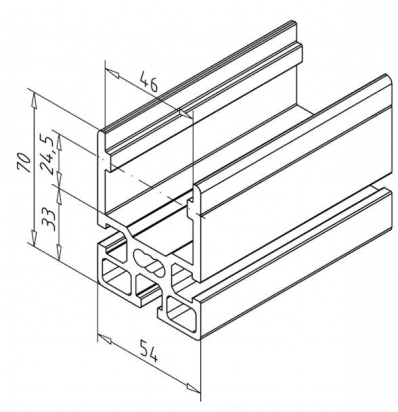 20.1143/0 Profilé aluminium 45 RÉGLABLE EN HAUTEUR