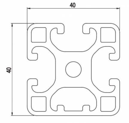 40x40 1 FACE FERMÉE Profilé aluminium 40x40 rainure 8mm 1 FACE FERMÉE