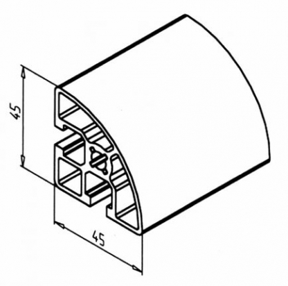 20.1069/0 Profilé aluminium 45R90°