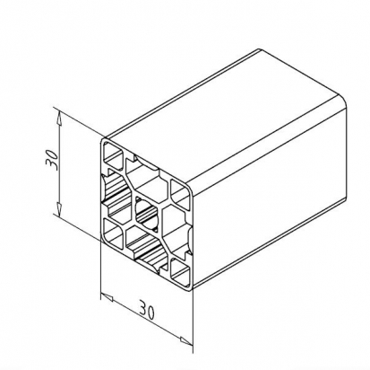 20.1141/0 Profilé aluminium 30x30 G rainure 8mm