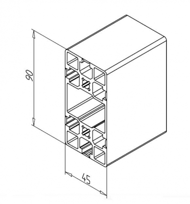 20.1015/0 Profilé aluminium 45x90 G rainure 8mm