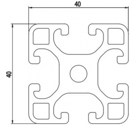 40x40 Profilé aluminium 40x40 rainure 8mm