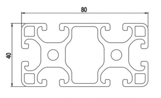 40x80 Profilé aluminium 40x80 rainure 8mm