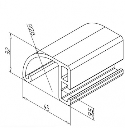 20.1045/0 Profilé aluminium DE POIGNÉE AL