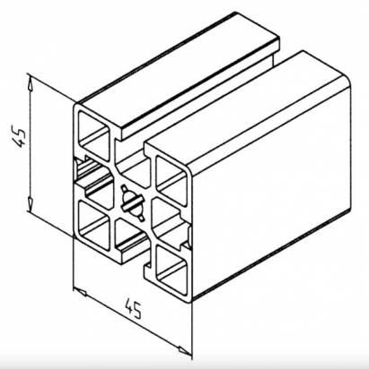 20.1099/0 Profilé aluminium 45x45 GG rainure 8mm