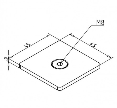 22.1067/2 EMBOUT 45x45 ALUMINIUM