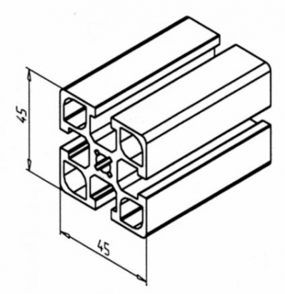 20.1033/0 Profilé aluminium 45x45 F rainure 8mm