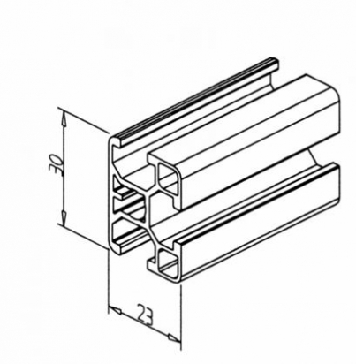 20.1117/0 Profilé aluminium 23x30 rainure 8mm