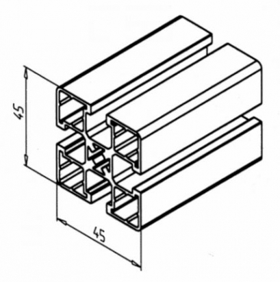 20.1063/0 Profilé aluminium 45x45 UL rainure 8mm