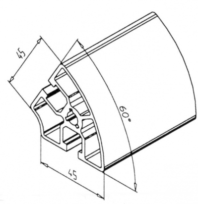 20.1096/0 Profilé aluminium 45R60°