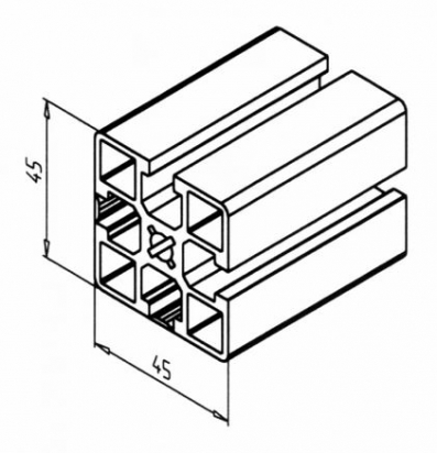 20.1072/0 Profilé aluminium 45x45 2G rainure 8mm