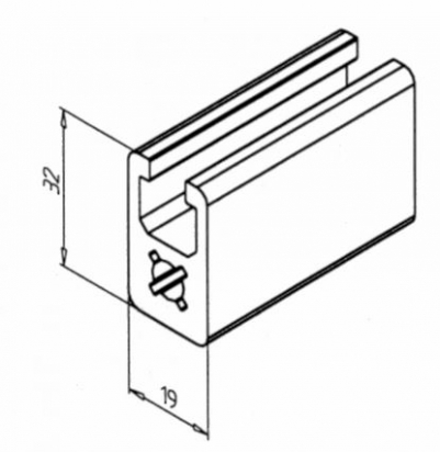 20.1000/0 Profilé aluminium 19x32 rainure 8mm